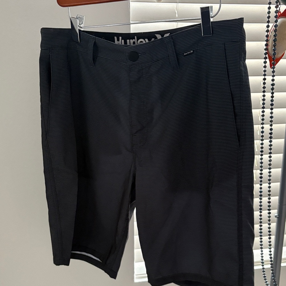 Hurley Men's Dark Gray stripes Swim Shorts